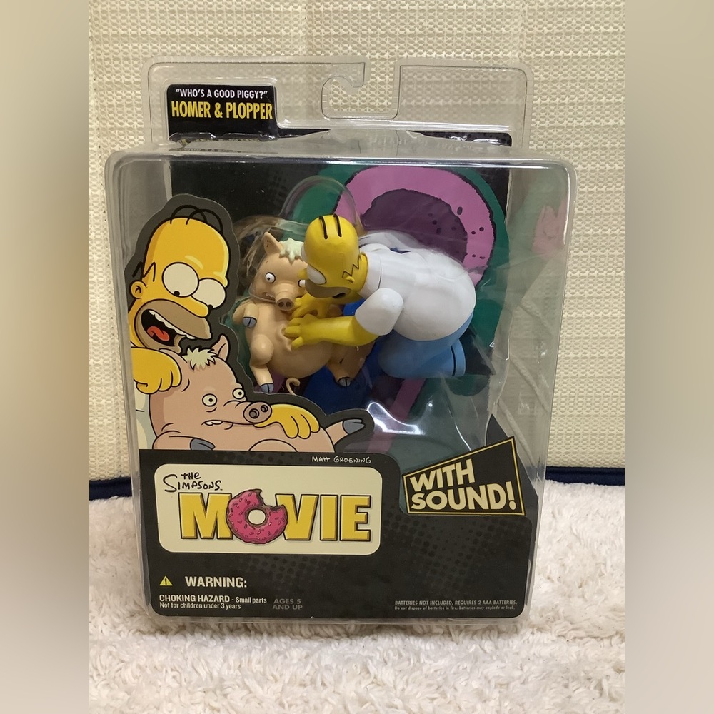 VINTAGE McFarlane Toys Simpson's Movie - Who's a Good Piggy Homer & Plopper